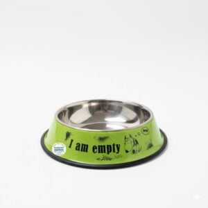 stainless steel pet bowl with a non-slip base
