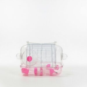 A pink hamster cage medium