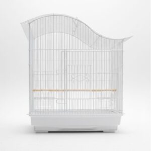 White Wavy Top Bird Cage